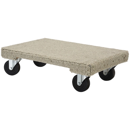 Vestil Tan Carpeted Hardwood Dolly 16 x 24 1200 lb Capacity HDOSC-1624-12